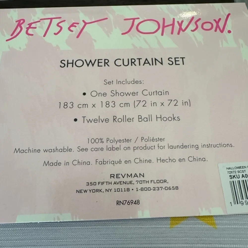 Betsey Johnson Halloween Cute Costume Dogs Fabric Shower Curtain Set